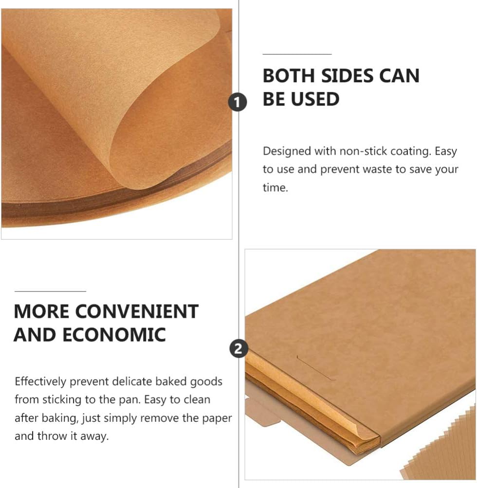 HEMOTON Backpapier Antihaft Backmatte Papier Zuschnitte Pergament Papier 40 X 30 cm Kuchenform Matte