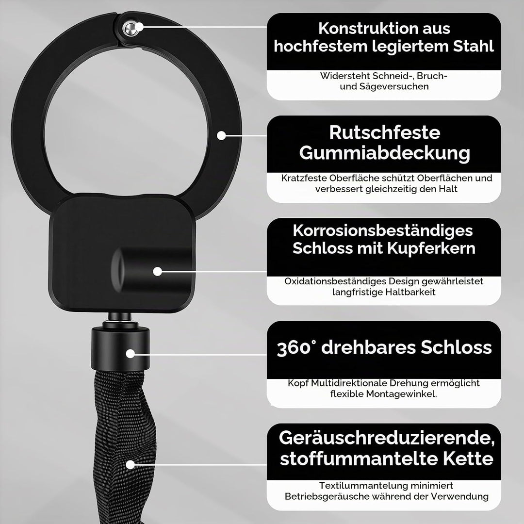 E Scooter Schloss mit 3L Wasserdichter Tasche, Handschellenschloss mit Schlüssel, Elektroroller-Fahr