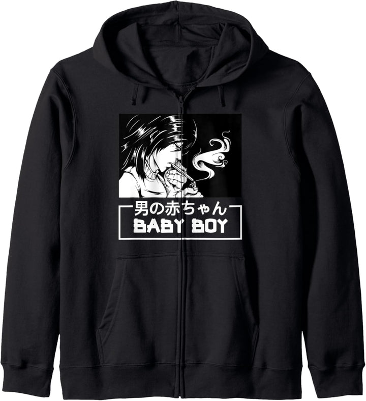 Baby Boy Aesthetic Vaporwave Anime Japan Kawaii Manga Kapuzenjacke