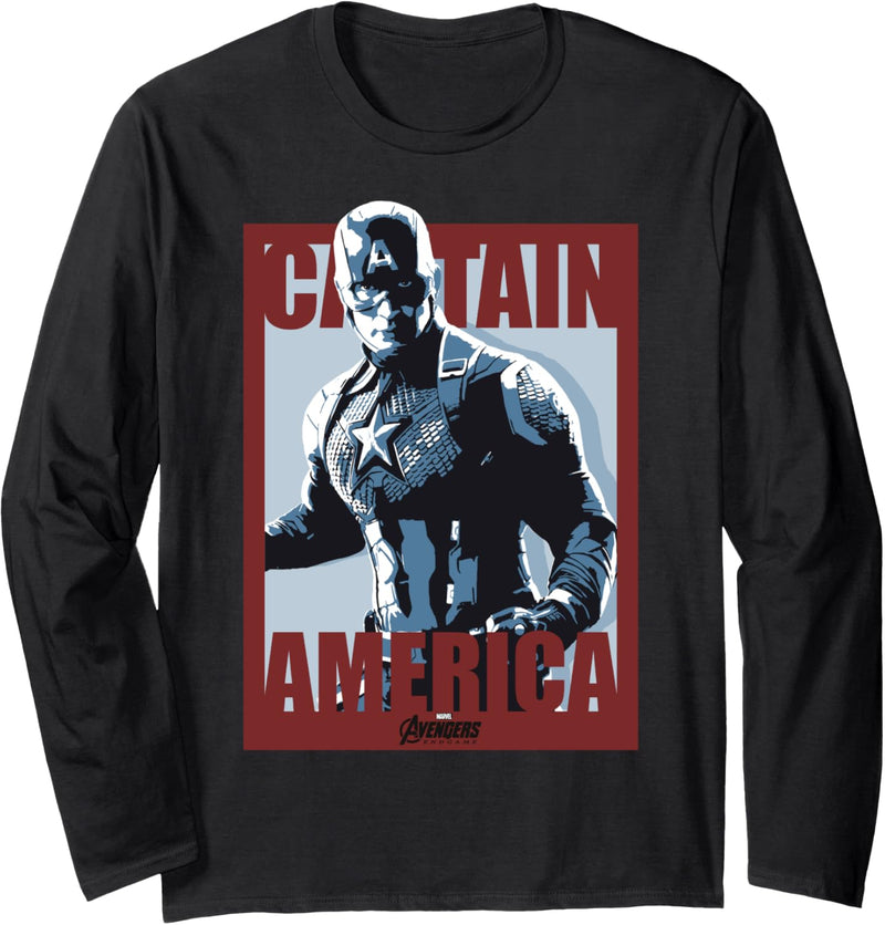 Marvel Avengers: Endgame Captain America Poster Langarmshirt