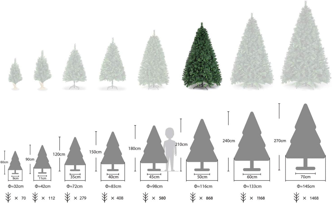 SALCAR Künstlicher Weihnachtsbaum 210 cm, Tannenbaum Künstlich mit Handschuhen und Metallständer, Ch