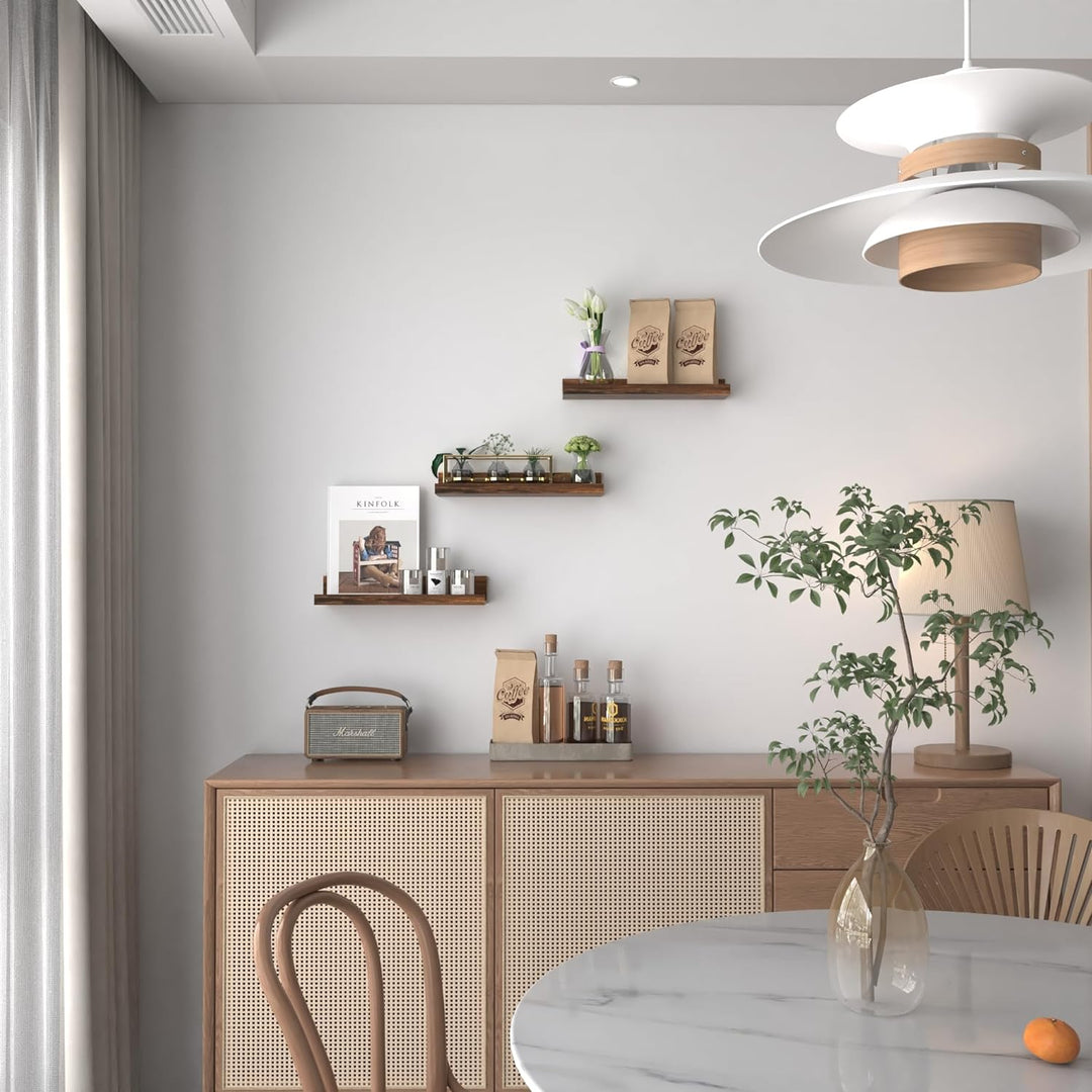 EXYGLO 40cm Lang Wandregale, Rustikale Schweberegale Bilderleiste für Wohnzimmer, Küche, Kinderzimme