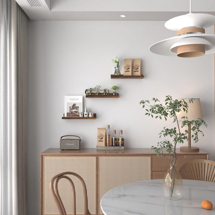 EXYGLO 40cm Lang Wandregale, Rustikale Schweberegale Bilderleiste für Wohnzimmer, Küche, Kinderzimme