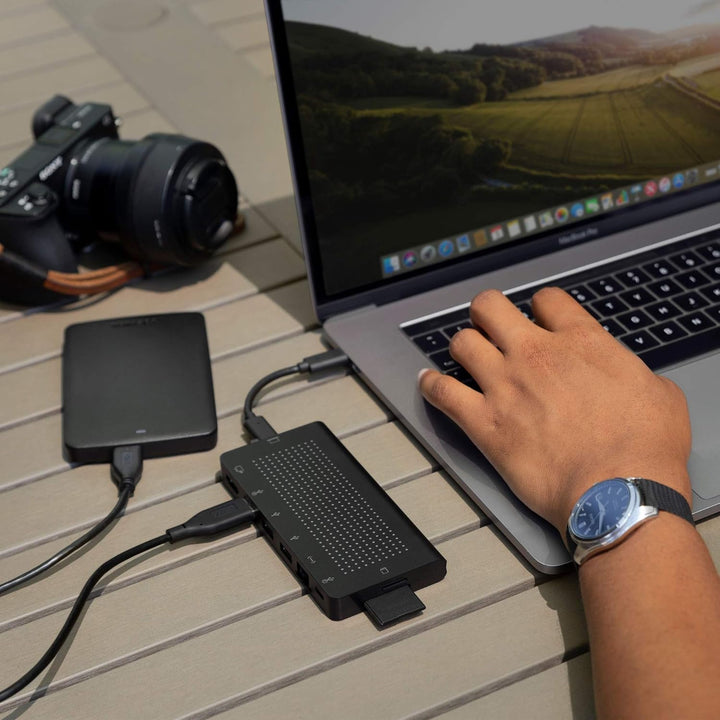 Twelve South 2892 Staygo | USB-C Hub für Typ C MacBooks, Laptops und iPad Pro, mit 1m Desktop-Kabel