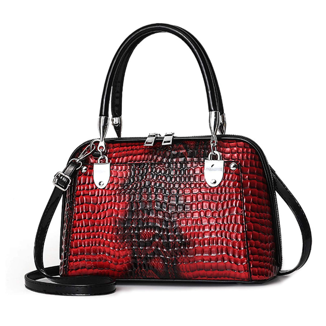 NICOLE &amp; DORIS Retro Handtasche für Frauen Schultertaschen Klassische Krokodil Umhängetasche PU Lede