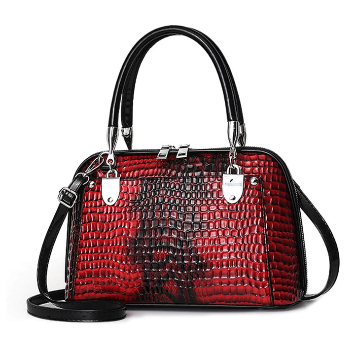 NICOLE &amp; DORIS Retro Handtasche für Frauen Schultertaschen Klassische Krokodil Umhängetasche PU Lede