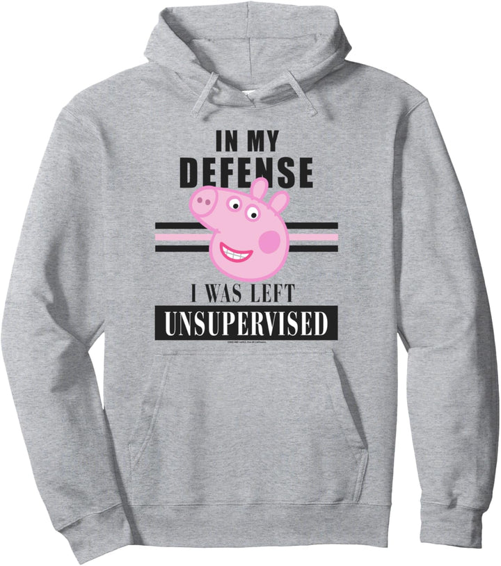 Peppa Wutz In My Defense, I Was Left Unsupervised Pullover Hoodie