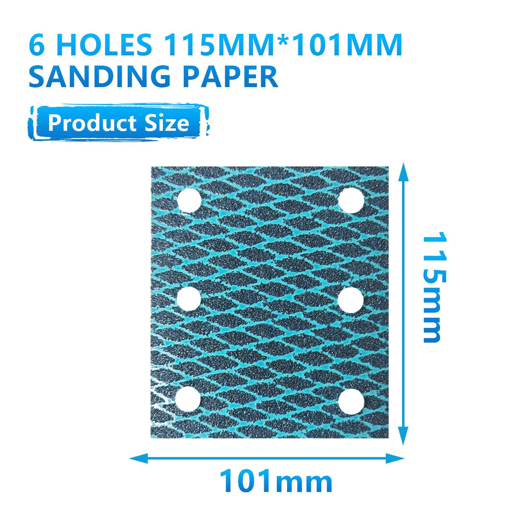 GZKTY 70 Stück Schleifpapier 115 x 101mm - 6 Loch Locher - Körnung 180 - Schleifpapier für BO4555 B0