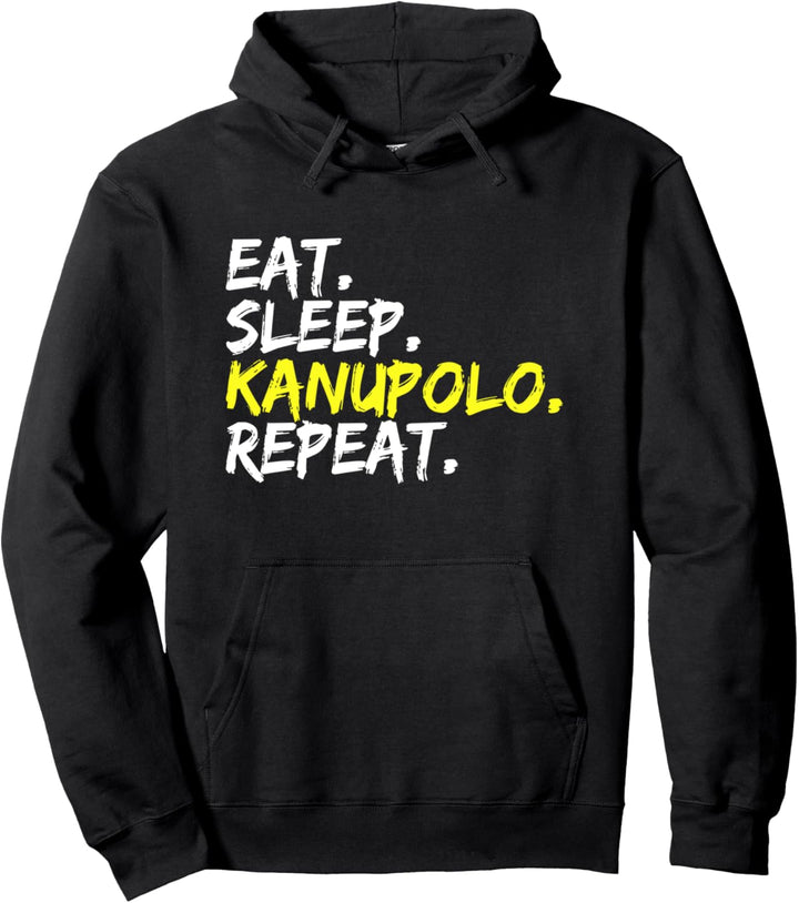 "Eat Sleep Kanupolo Repeat" Spruch Design Kanusport Pullover Hoodie
