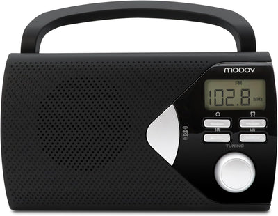 Metronic 477205 Tragbares Radio mit Griff mit Batteriebetrieb On-Screen-Display, Schwarz, Schwarz