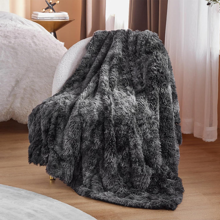 BEDSURE Kuscheldecke Flauschig Decke, Schwarz Sofadecke Warm Sherpa Decke, Felldecke Dicke Decken Co