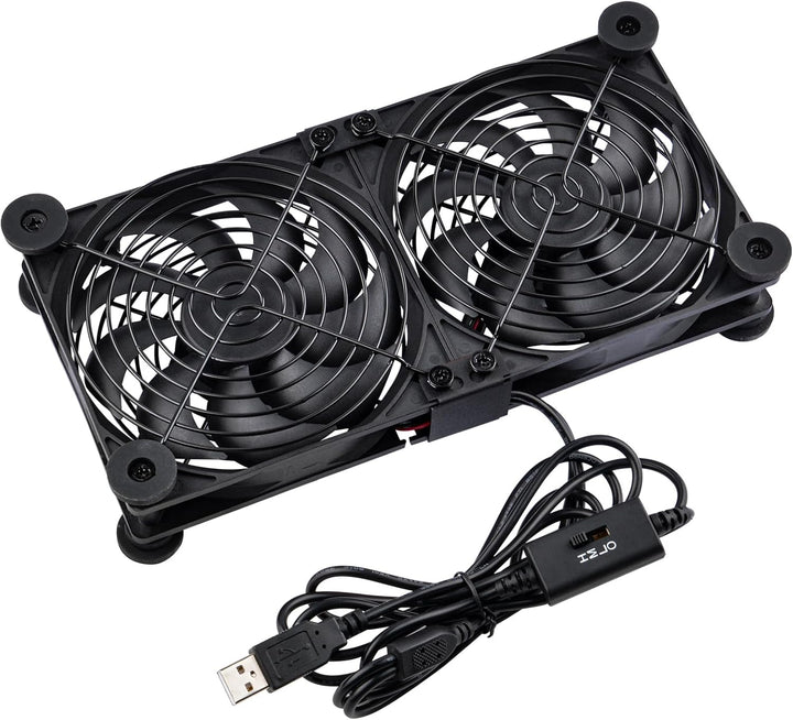 NewHail 2 in 1 Leiser Dual Router Lüfter kühler 120 mm mit 3 Grad Geschwindigkeitsregler (L/M/H), DC