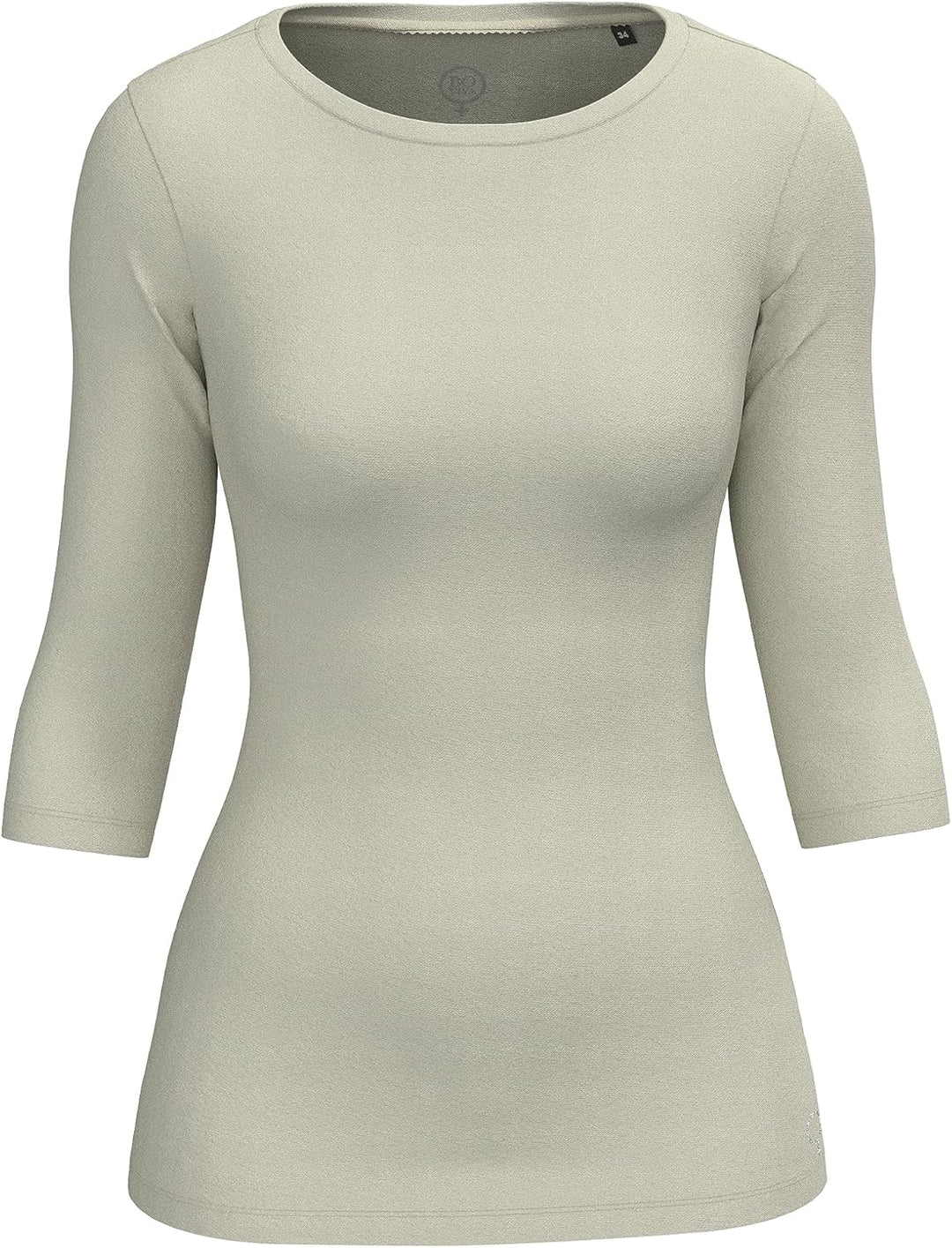 BOVIVA Silver Damen Basic Boat Neck Uboot U Boot Ausschnitt Boatneck 3/4 arm dreiviertelarm T-Shirt