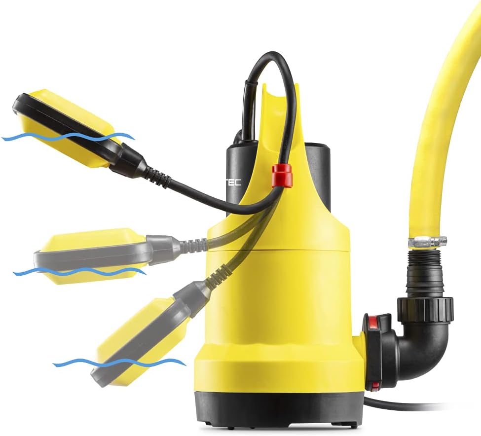 TROTEC Klarwasser-Tauchpumpe TWP 7506 E IPX8 Schutzart, 750 W, 13.000 l/h Förderleistung, Flachabsau