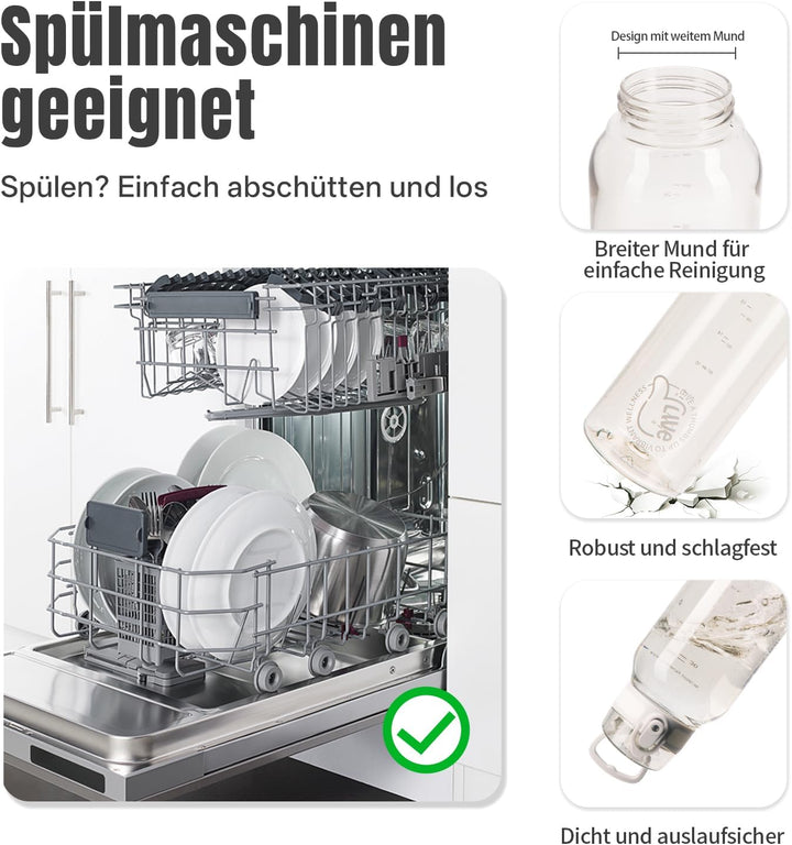 UZSPACE Trinkflasche Kinder 600ml, Sport Trinkflasche Auslaufsicher mit Einhandbedienung, Kohlensäur