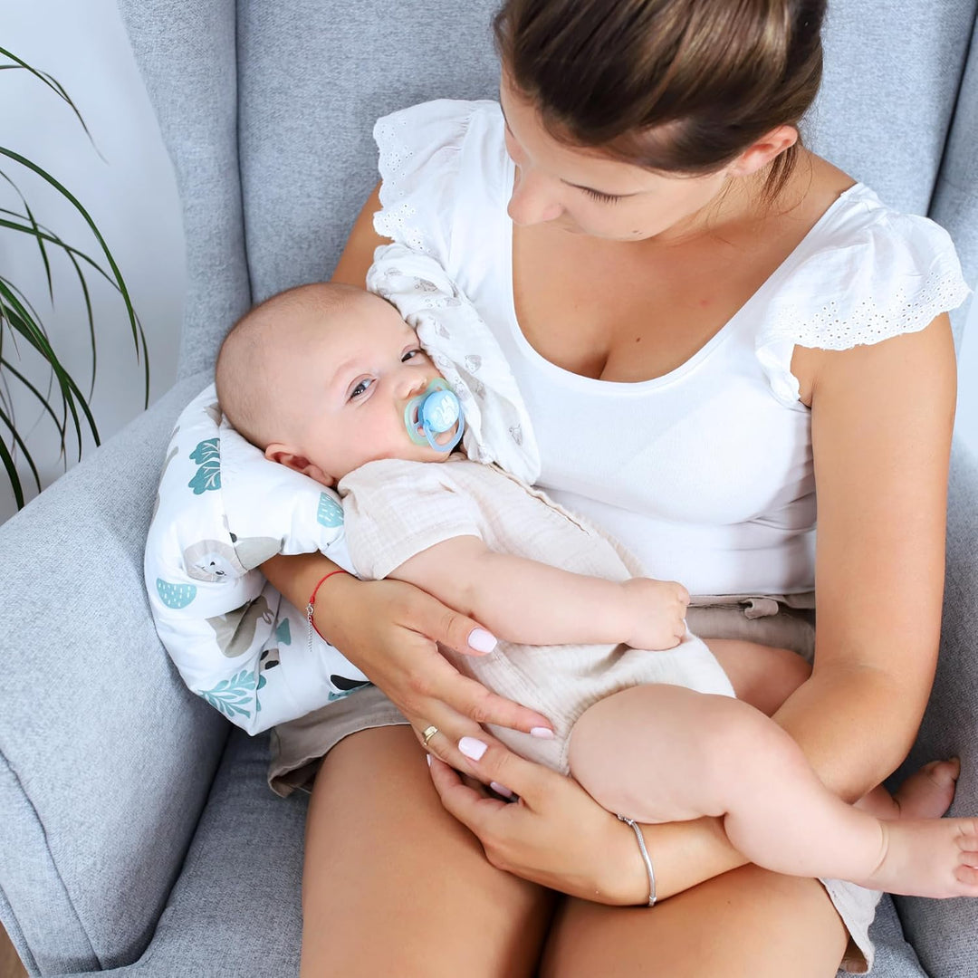 Stillkissen klein Breastfeeding und Nursing Pillow für unterwegs 20 cm - Stillmuff Armkissen und Lag