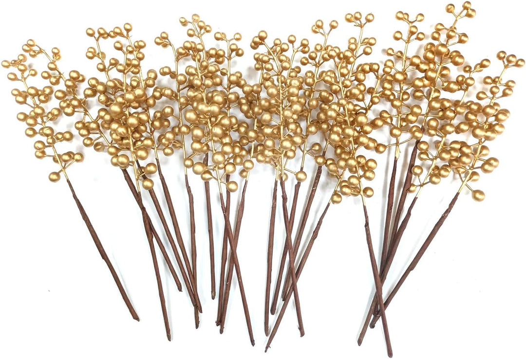 OrgMemory Künstliche Beere, Gefälschte Burgunderbeere, (20 Stück, je 30 cm), künstliche Beerenstiele