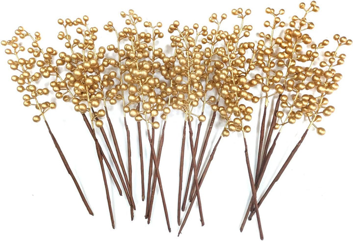 OrgMemory Künstliche Beere, Gefälschte Burgunderbeere, (20 Stück, je 30 cm), künstliche Beerenstiele