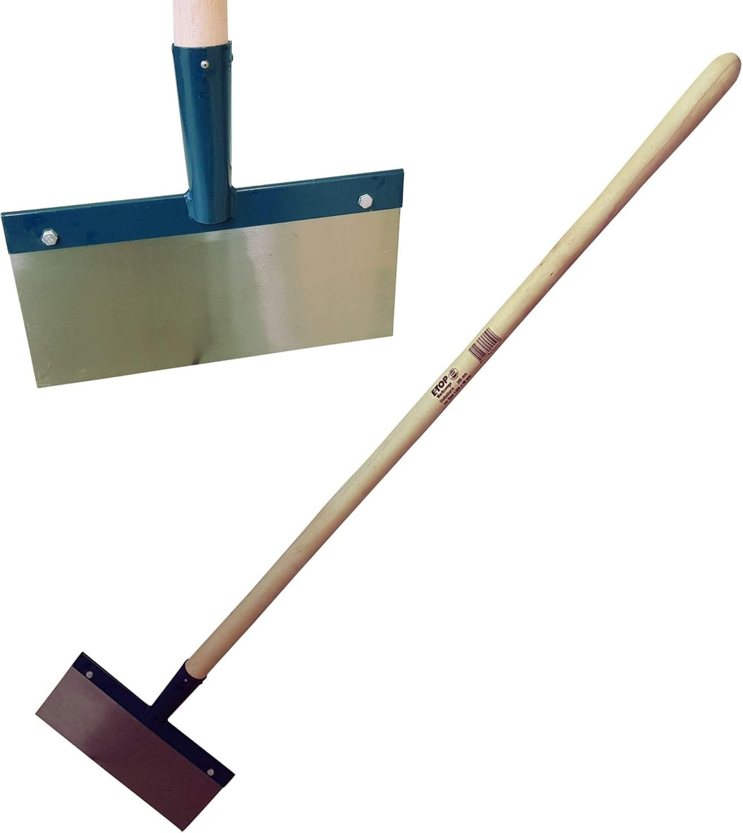 Eisscharre 300 mm mit Spezial Federstahlblatt 1mm 30 cm und Holzstiel Stossscharre Eisstösser Eiskra