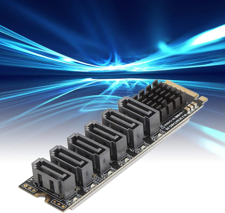 Elprico M.2 SATA3.0-Adapterkarte High Speed ASM1166 PCIE-Erweiterung mit Smart Indicator