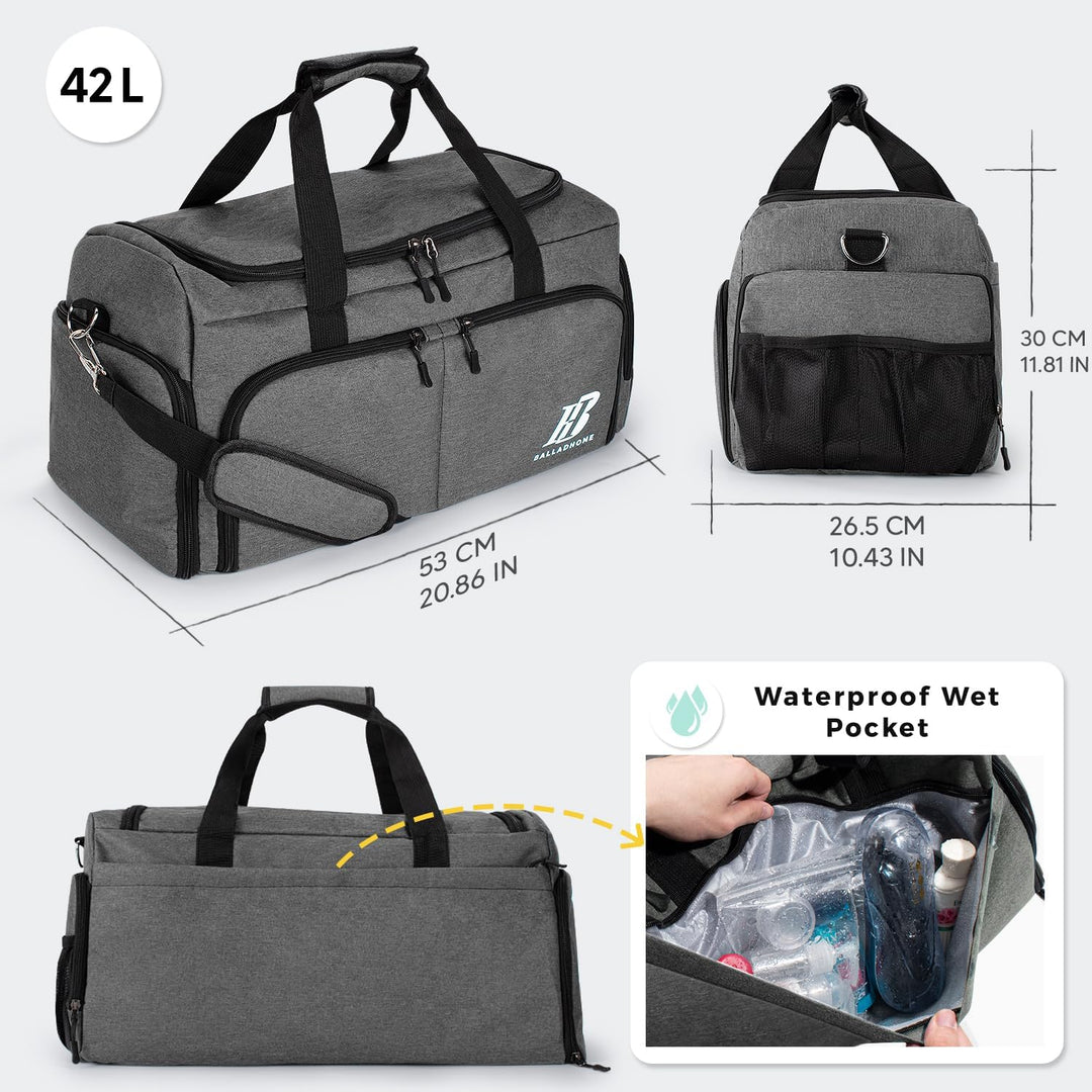 Sporttasche Reisetasche für Damen und Herren Trainingstasche Gym Bag mit Schuhfach und Nassfach Duff