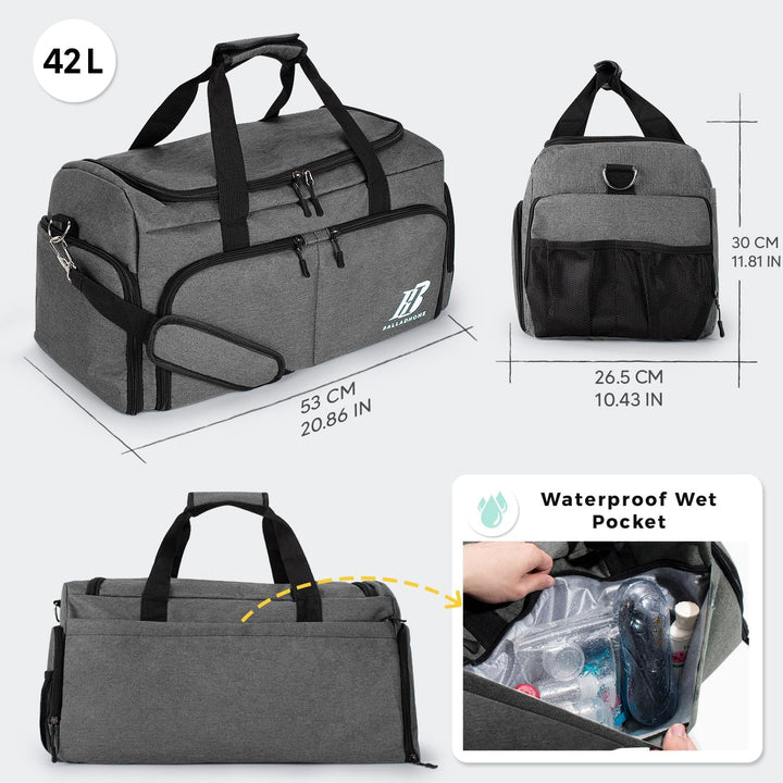 Sporttasche Reisetasche für Damen und Herren Trainingstasche Gym Bag mit Schuhfach und Nassfach Duff