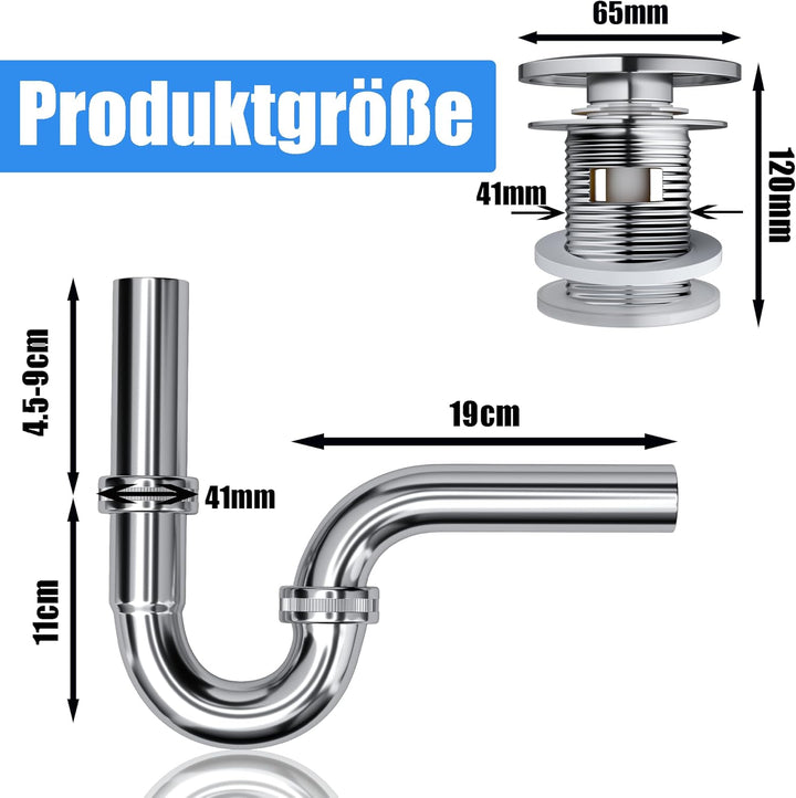 Universal Syphon Badezimmer Waschbecken bad + Pop Up Ablaufgarnitur Waschbecken mit überlauf für All
