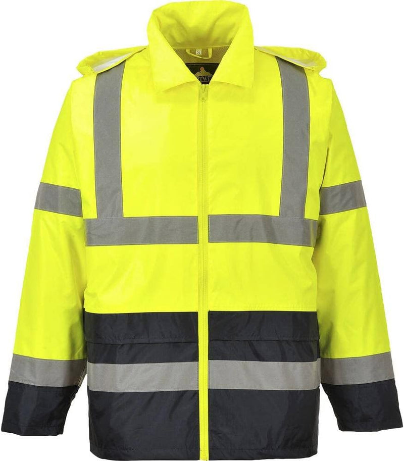 Portwest Klassische Kontrast Warnschutz-Regenjacke, Grösse: XL, Farbe: Gelb/Schwarz, H443YBRXL YeBk