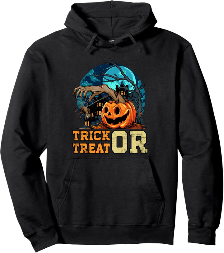 Halloween, Gruselkürbis, Süsses oder Saures Pullover Hoodie