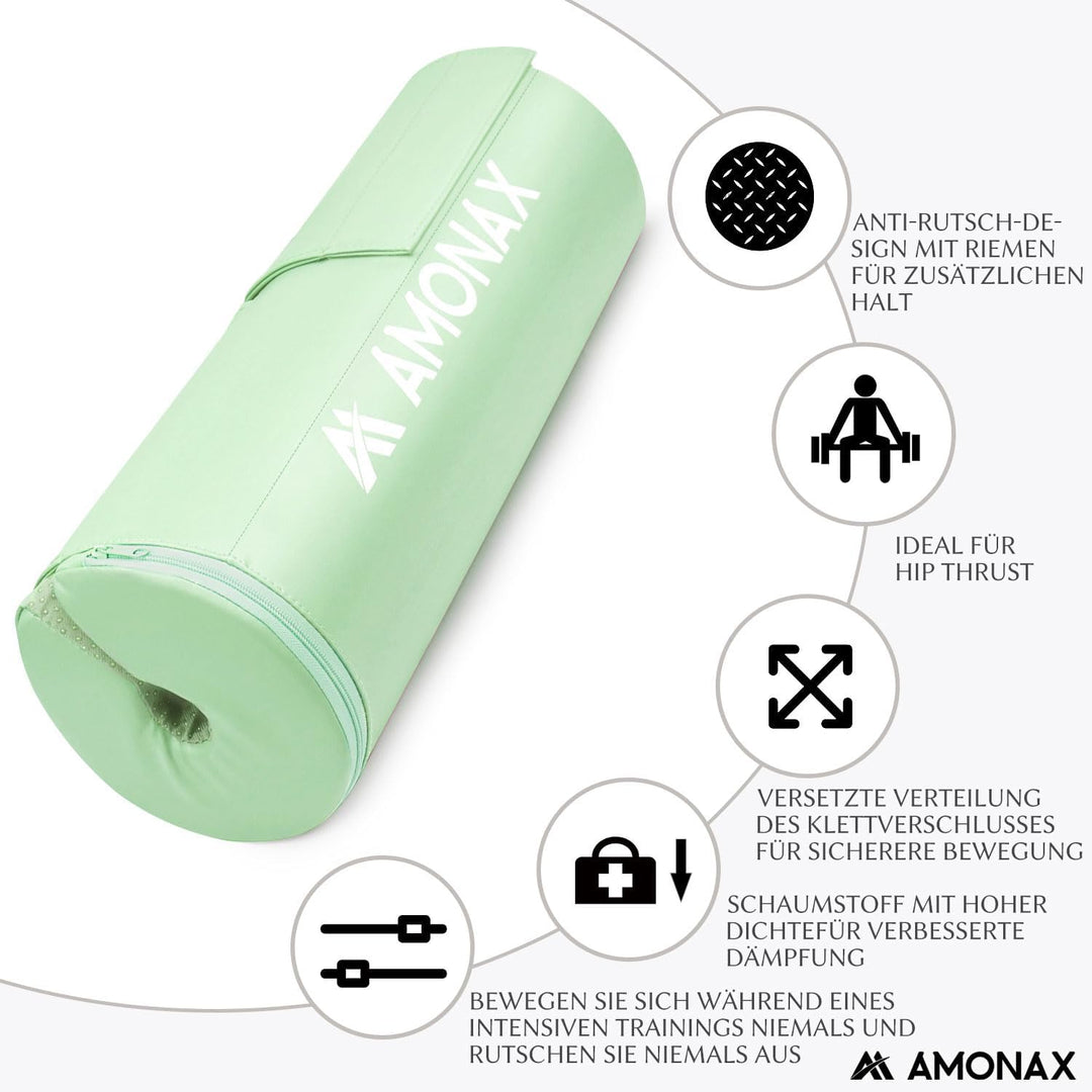 AMONAX Hip Thrust Langhantel Polster, Extra Dicke Barbell Pad, Strapazierfähiges Gym Zubehör, Fitnes
