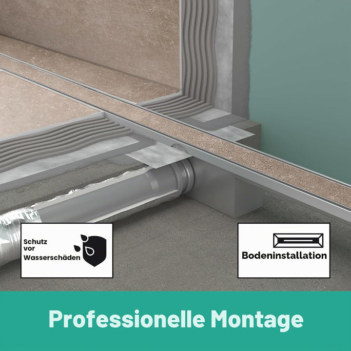 hansgrohe 56169000 RainDrain Compact Duschrinne 900 befliesbar für Flache Installation Komplettset D