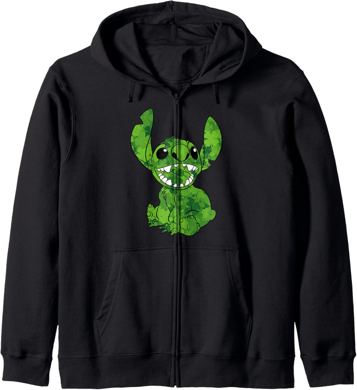 Disney Lilo & Stitch St. Patrick's Tag Stitch Clover Fill Kapuzenjacke