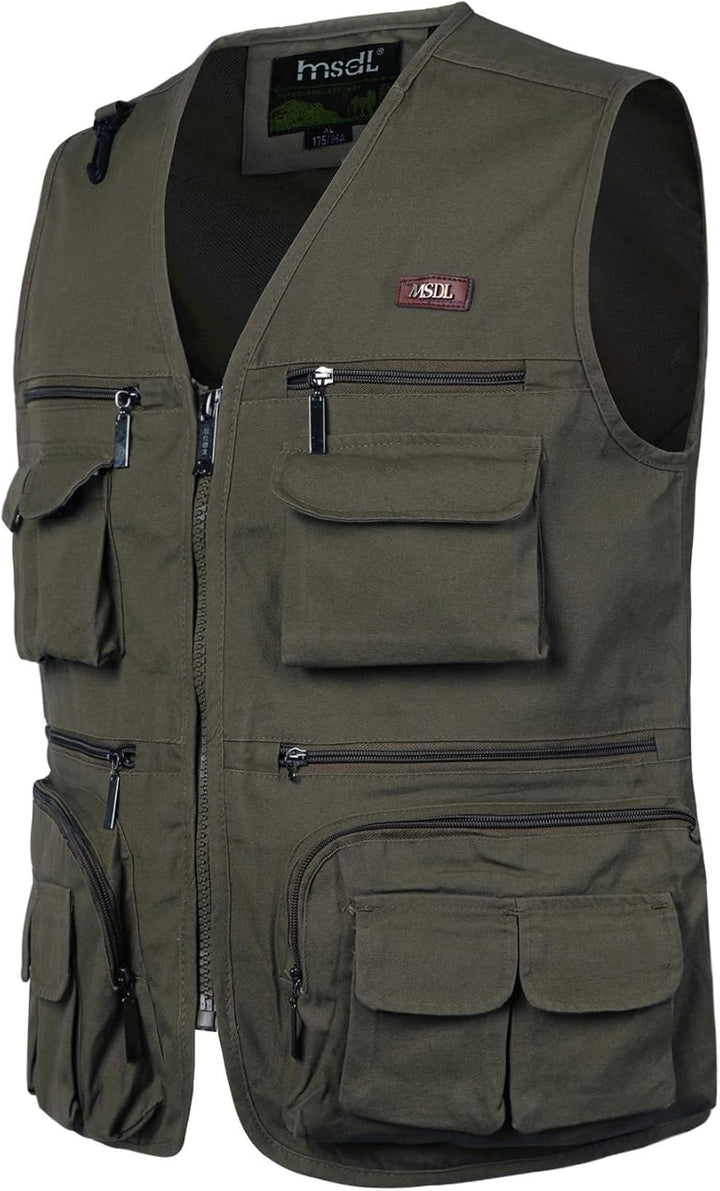 KTWOLEN Herren Outdoor Weste mit Multi-Taschened Anglerweste Jagd- und Angler Camping Wandern Weste