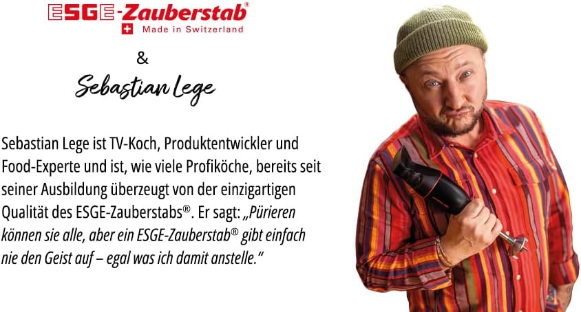 ESGE-Zauberstab M 160 G Gourmet, Stabmixer weiss, mit Zubehör, bis 15.000 U/Min, 90610 Single, Singl