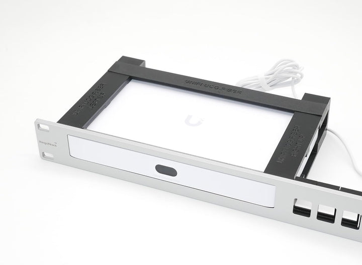 Rack Mount for Ubiquiti UCG-Fiber - 7 Keystone Slots - Powr Brackets 19inch silbergrau, silbergrau
