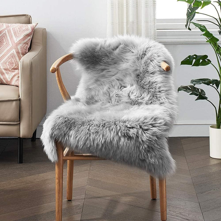 HEQUN Faux Lammfell Schaffell Teppich Kunstfell Dekofell Lammfellimitat Teppich Longhair Fell Nachah