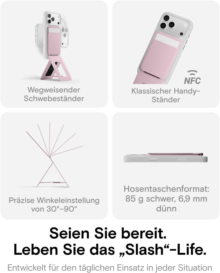 MOFT Handy Stativ für Smartphone, [Ultra Dünn & Tragbar] Faltebar MOVAS Veganes Leder Stativ für Mag