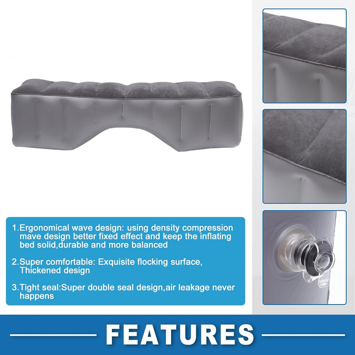 A ABSOPRO Auto-Matratze Schlafmatte für den Rücksitz Luftbett zum Schlafen Schwarz Grau