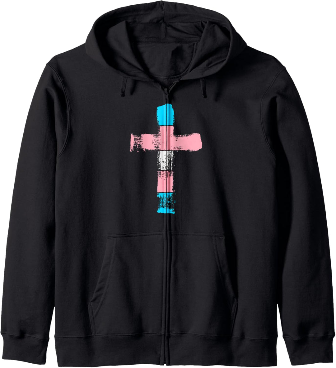 Kreuz in Transgender-Farben, LGBTQA+, christlich religiös Kapuzenjacke