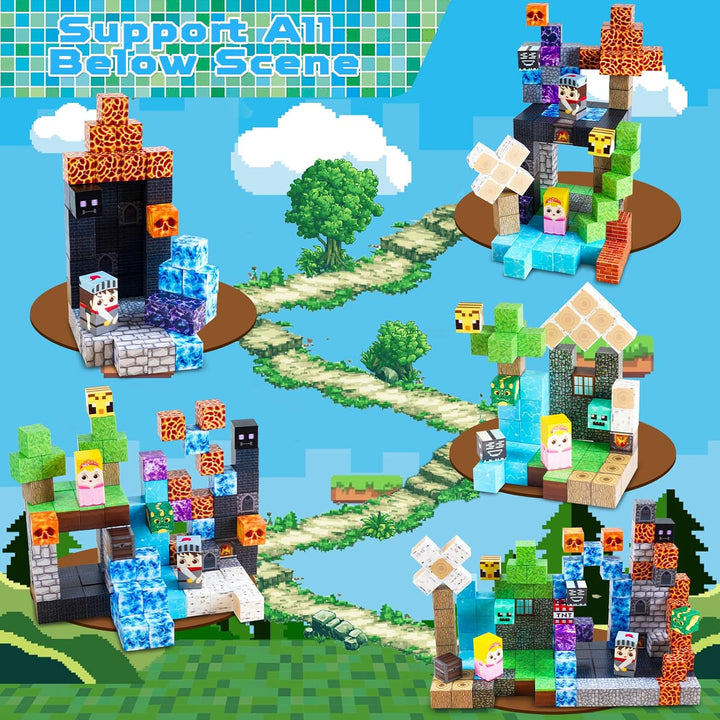 Magnetische Bausteine 150 Teile Magnetic Blocks Bauen Dark Forest Hell Castle Magnetspielzeug für Ge