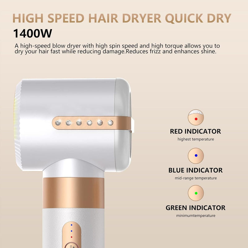 TANSHINE 7 in 1 Hairstyler,110000 RPM High-Speed Ionic Haartrockner für Schnelles Trocknen,Auto Wrap