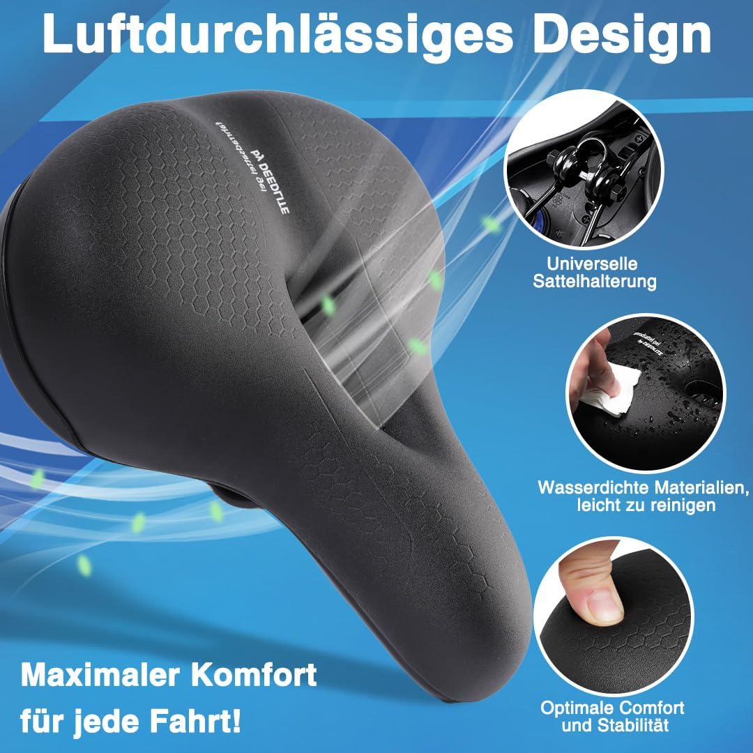 Deedlite Bike Sattel Premium Universal Sattel Pro 3.0 - Endlich Schmerzfrei Radfahren | Bequem Weich