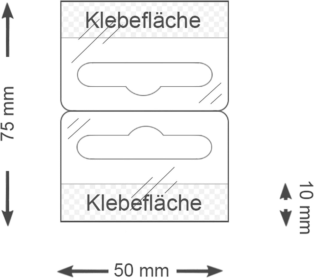 KLEBESHOP24 Eurolochaufhänger 1000 Stück auf Rolle | 40 mm x 37 mm | Transparent | Selbstklebende Au