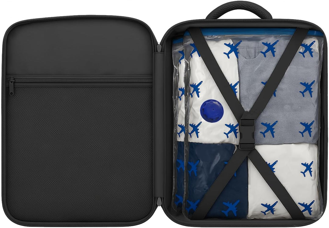 Lavatelli Reise Vakuum Set mit kabelloser USB-C Pumpe & 6 Vakuumbeuteln 40x45 cm, Handgepäck Organiz
