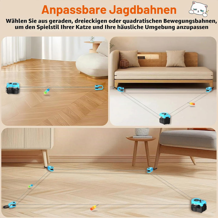 ITSHINY Katzenspielzeug Elektrisch, Katzenspielzeug Selbstbeschäftigung mit anpassbaren Laufwegen,US