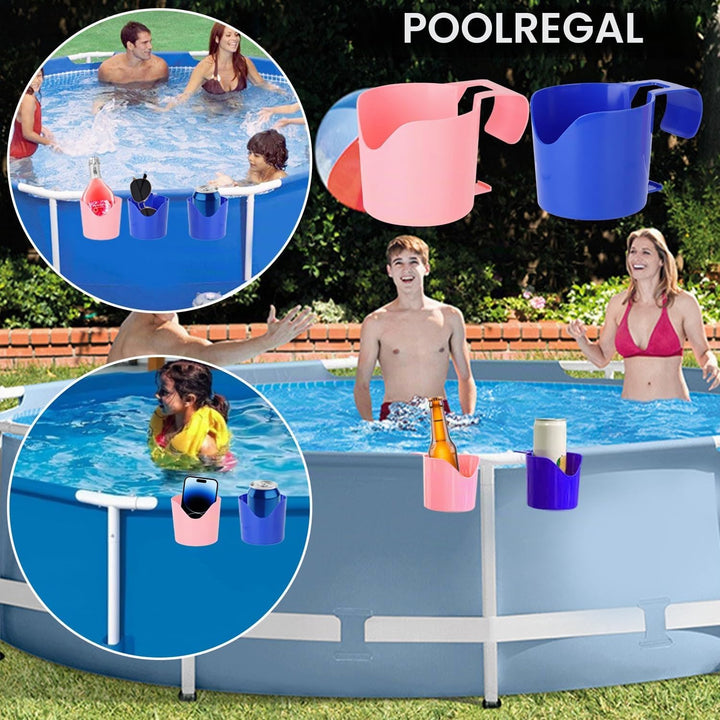 4 Stück Pool Getränkehalter Poolrand, Pool Becherhalter Kunststoff, Flaschenhalter Poolrand, Pool Zu