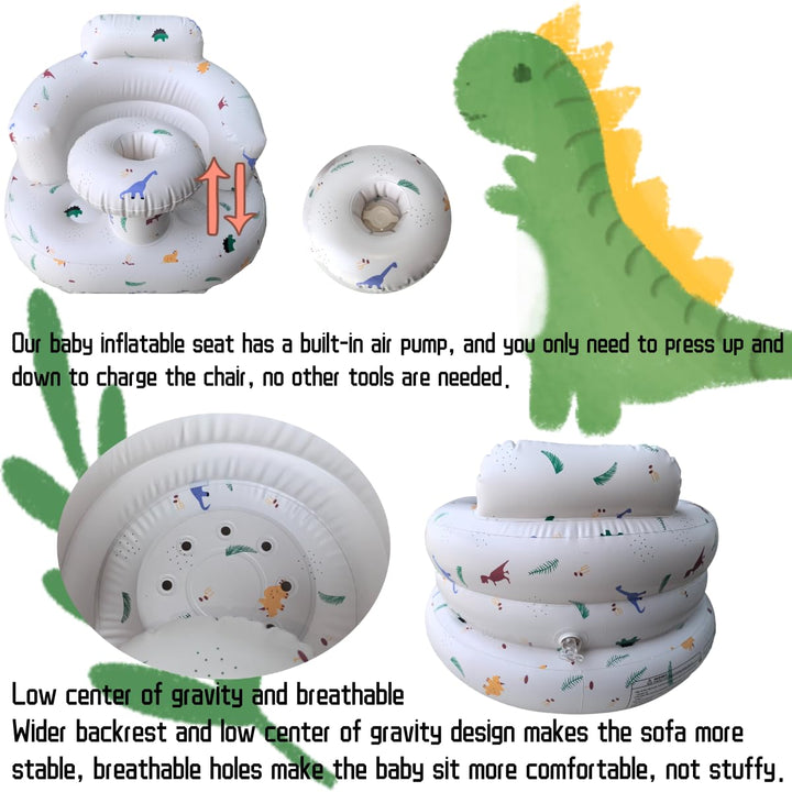 Baby Aufblasbarer Sitz für Babys von 4-24 Monaten, Integrierte Luftpumpe, Kinder-Rückenstütze Sofa,