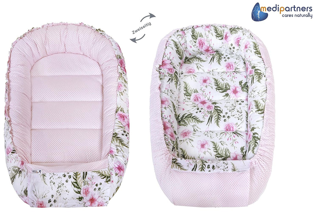 Medi Partners 5 teilig Babynestchen Set Babynest 100x60x15 herausnehmbarer Einsatz Bett Kuschelnest