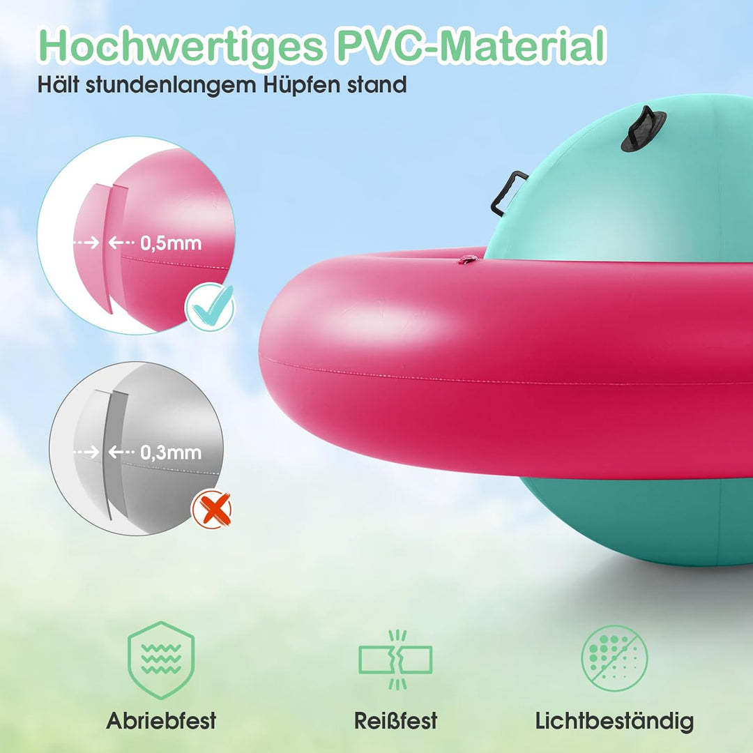 COSTWAY Aufblasbare Kuppelwippe für Kinder, 223 cm grosse Kinderwippe zum Rollen, Neigen, Klettern &