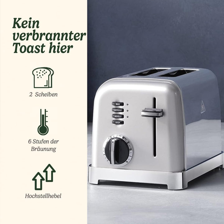 Cuisinart 2-Schlitz CPT160SE Style Collection 2-Schlitz-Toaster, Edelstahl,silber Pearl, Pearl